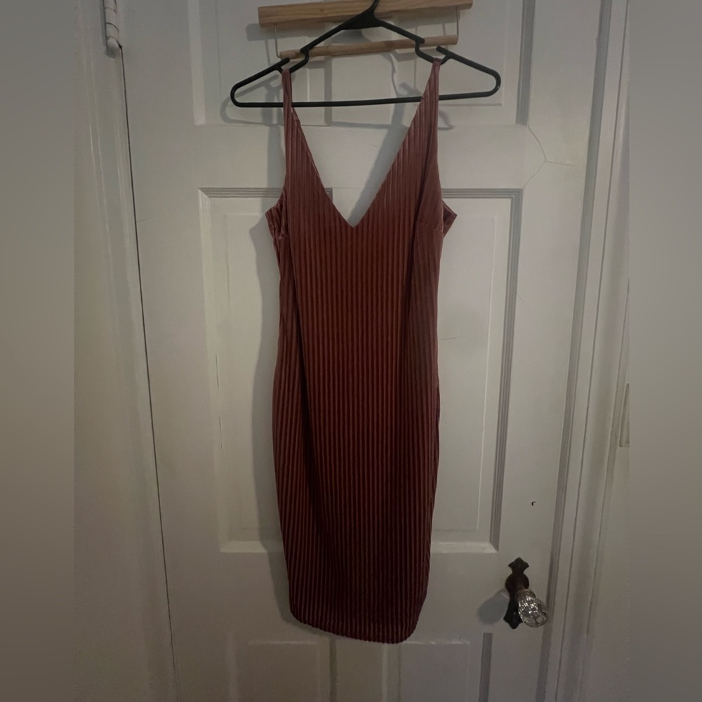 Forever 21 Burgundy Striped Midi Dress